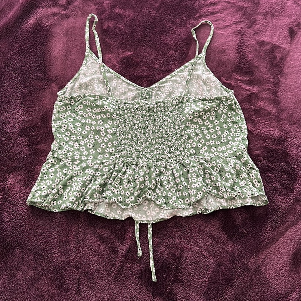Wild Fable Green and White Flower Print Tank Top - Picture 2 of 3